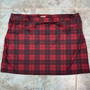 Maurices 4X Red Black Buffalo Plaid Mini Skirt Womens Grunge Y2K Goth Stretch